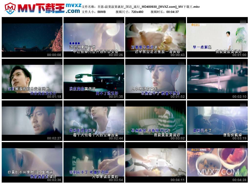 吾恩-寂寞寂寞就好_国语_流行_MD400930